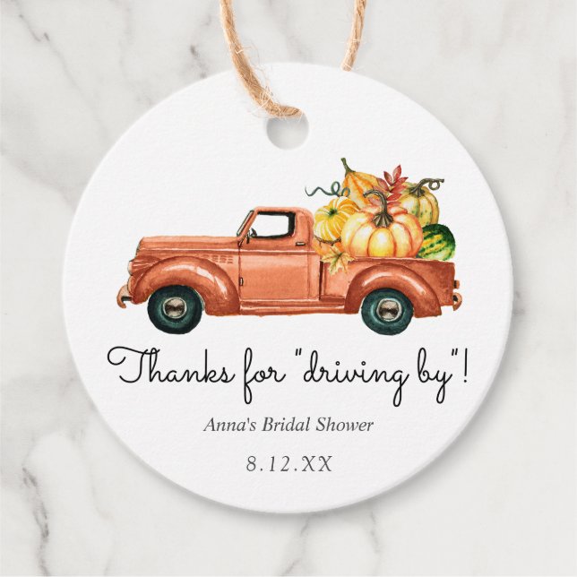 Étiquettes Cadeau Merci d'être passé par l'étiquette de camion d'aut (Devant)