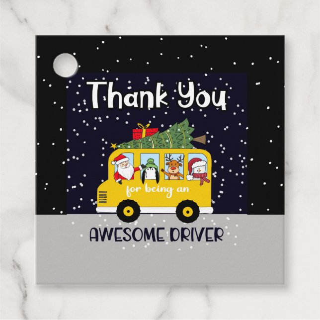 Étiquettes Cadeau merci d'être un chauffeur d'autobus scolaire génia (Devant)