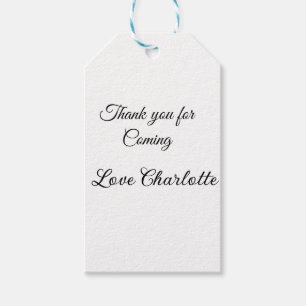Étiquettes-cadeau merci d'être venu nom du message texte