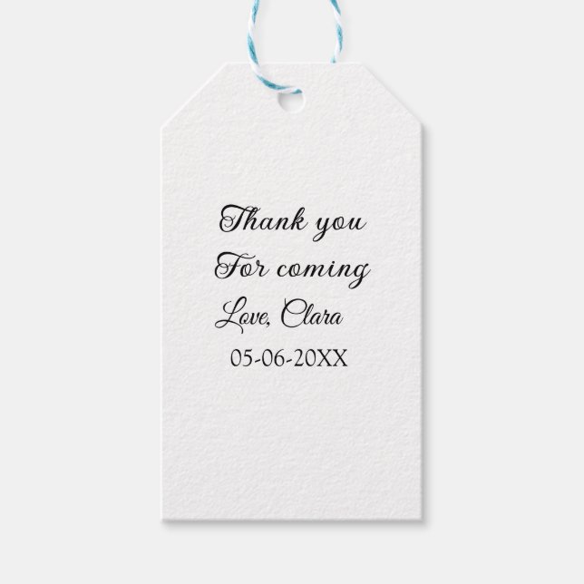 Étiquettes-cadeau merci d'être venu nom du texte du message  (Devant)