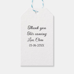 Étiquettes-cadeau merci d'être venu nom du texte message