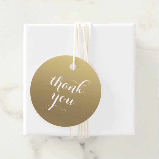 Étiquettes Cadeau Merci d'or (En situation)