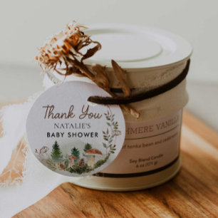 Étiquettes Cadeau Merci du Baby shower forestier