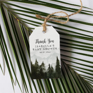 Étiquettes-cadeau Merci du Baby shower forestier de Misty
