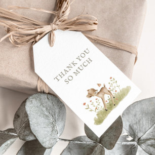 Étiquettes-cadeau Merci du Baby shower forestier des bois Favoriser