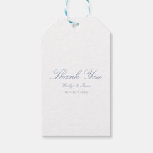 Merci Dusty Blue Élégant Mariage de script
