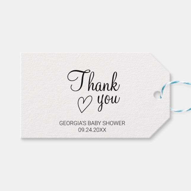 Étiquettes-cadeau Merci écrit à la main avec conception Kraft rustiq (Devant (Horizontal))