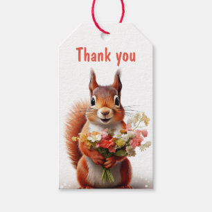 Étiquettes-cadeau Merci écureuil mûre Bois animal