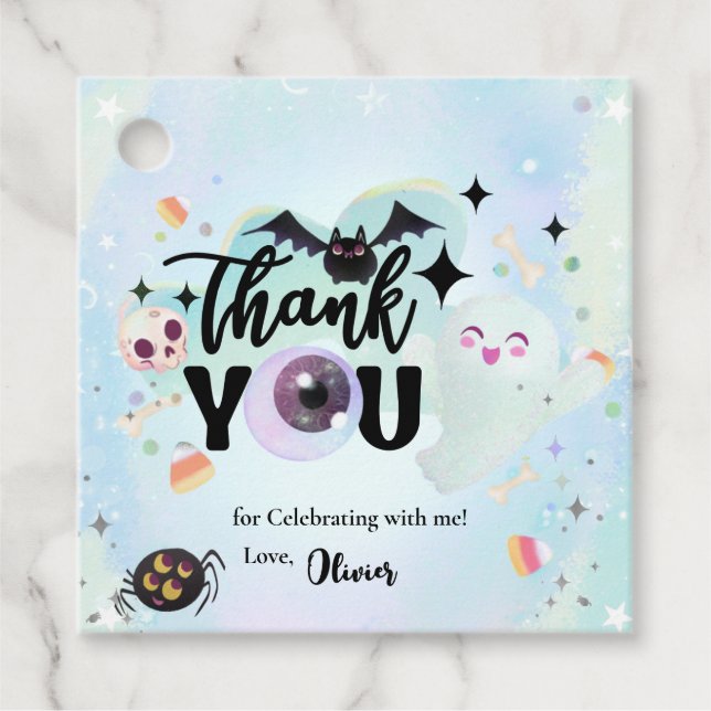 Étiquettes Cadeau Merci éffrayant (Devant)