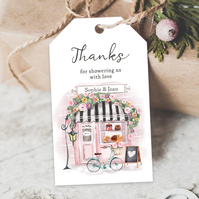 Étiquettes-cadeau Merci Eiffel Paris Baby shower parisien (Créateur téléchargé)