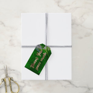 Étiquettes-cadeau Merci Elégant Merci Green Gold Typographie
