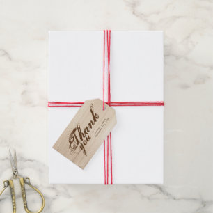 Étiquettes-cadeau Merci en bois
