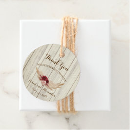 Étiquettes Cadeau Merci en herbe Pampas pour Mariage à venir