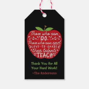 Étiquettes-cadeau Merci enseignant scolaire  Citation Apprentissage 