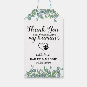 Étiquettes-cadeau Merci Eucalyptus chien animal de compagnie Traiter