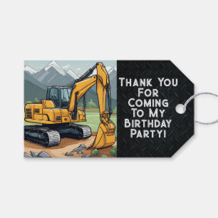 Étiquettes-cadeau Merci Excavateur Favoriser l'équipement fête d'ann