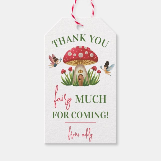 Étiquettes-cadeau Merci Fairy Beaucoup! Fairy Garden Maison de champ (Devant)