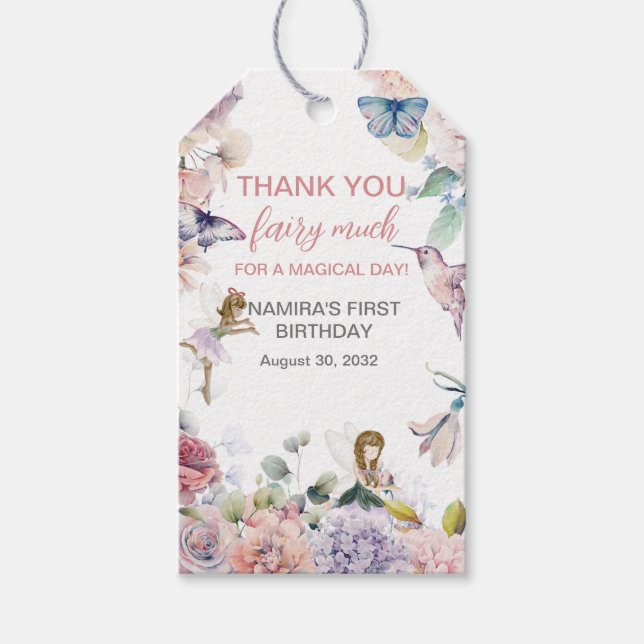 Étiquettes-cadeau Merci Fairy Beaucoup Favoriser Anniversaire (Devant)
