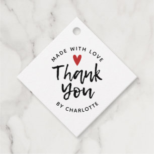 Étiquettes Cadeau Merci fait main avec amour
