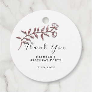 Étiquettes Cadeau Merci Fête des mariées Anniversaire Blanc Simpleme