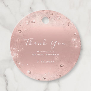 Étiquettes Cadeau Merci Fête des mariées doux 16e Ombre Blush