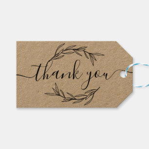 Étiquettes-cadeau Merci Feuilles de Laurier Petite Entreprise