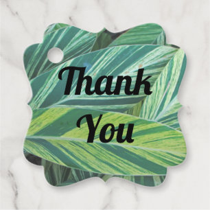 Étiquettes Cadeau Merci Feuilles tropicaux Green Island Gratitude