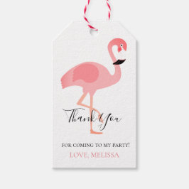 Étiquettes-cadeau merci flamant rose tropical