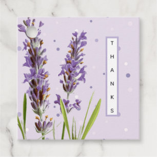 Étiquettes Cadeau Merci Fleur de Lavande Points noirs