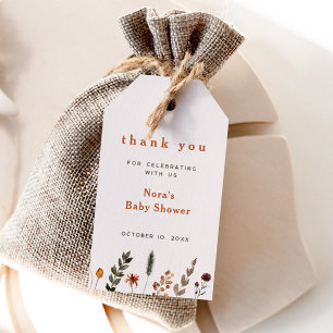 Étiquettes-cadeau Merci Fleur sauvage à la belle automne