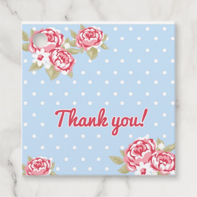 Étiquettes Cadeau Merci floral (Devant)