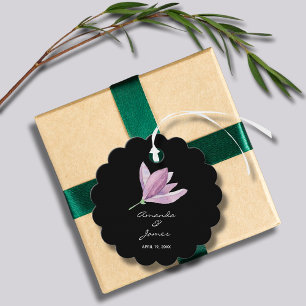 Étiquettes Cadeau Merci floral violet chic