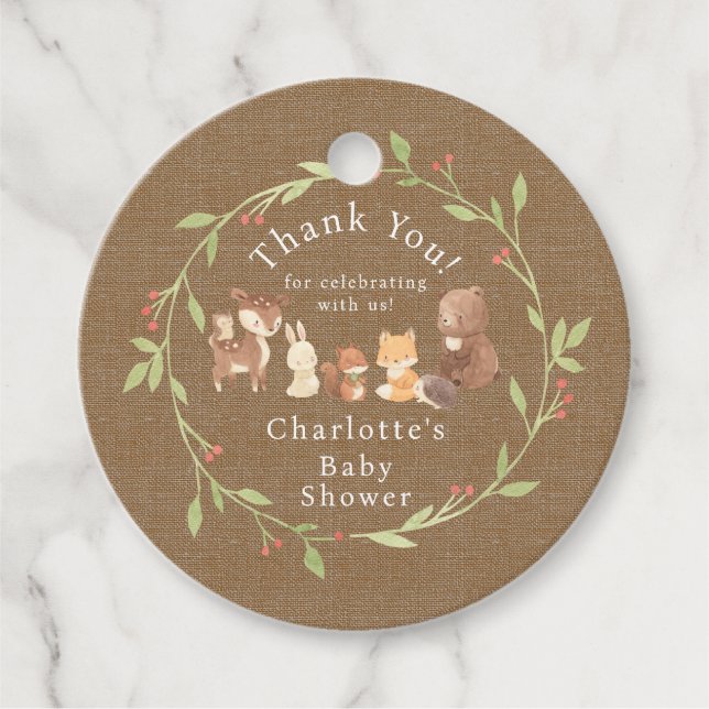 Étiquettes Cadeau Merci forestier enchanté (Devant)