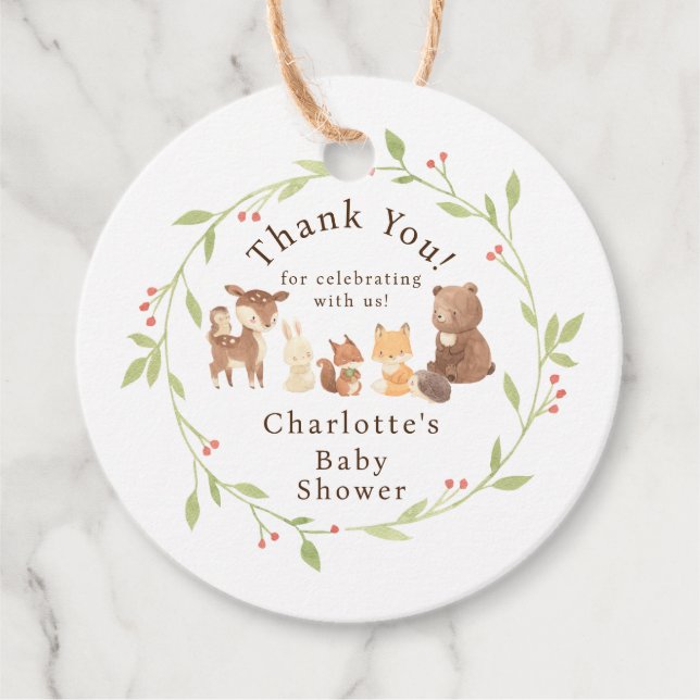 Étiquettes Cadeau Merci forestier enchanté (Devant)