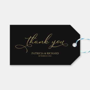 Étiquettes-cadeau Merci - Gold Foil Script Wedding Favor Tags