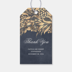Étiquettes-cadeau Merci Gold Foliage