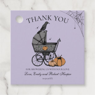 Étiquettes Cadeau Merci gothique de transport de bébé Baby shower