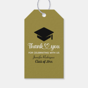 Étiquettes-cadeau Merci Grad Amour Et Merci Graduation Cap