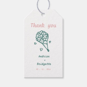 Étiquettes-cadeau Merci Mariage à griffes à main fantaisiste