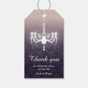 Étiquettes-cadeau Merci Mariage chandelier élégant