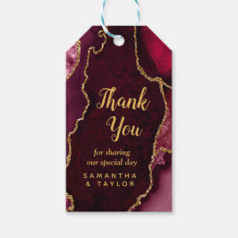 Étiquettes-cadeau Merci Mariage d'âge rouge et or
