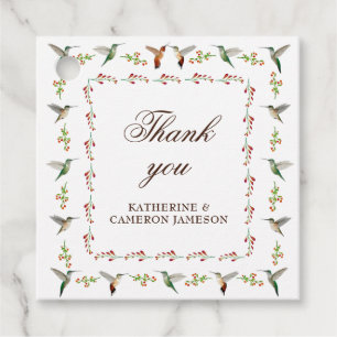 Étiquettes Cadeau Merci Mariage de colibris
