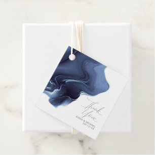Étiquettes Cadeau Merci Mariage de flux d'encre bleu ID762