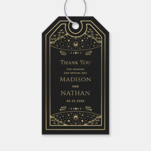 Étiquettes-cadeau Merci Mariage de Tarot gothique or élégant