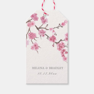 Étiquettes-cadeau Merci Mariage en fleurs de cerisier