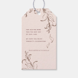 Étiquettes-cadeau Merci Mariage en terre cuite botanique minimal