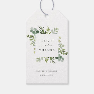 Étiquettes-cadeau Merci Mariage Eucalyptus Green Foliage