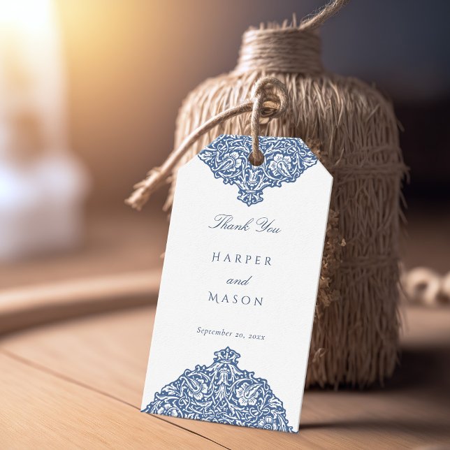 Étiquettes-cadeau Merci Mariage floral victorien (Créateur téléchargé)