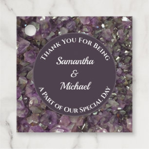 Étiquettes Cadeau Merci mariage Gem Purple Amethyst Gemstone