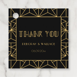 Étiquettes Cadeau Merci mariage géométrique art déco des années 1920